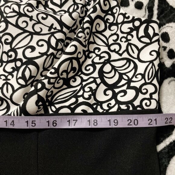ADDITION ELLE Plus-size black white scrolling leaf print dress ~ XXL 2X XXXL 3X - Picture 9 of 14